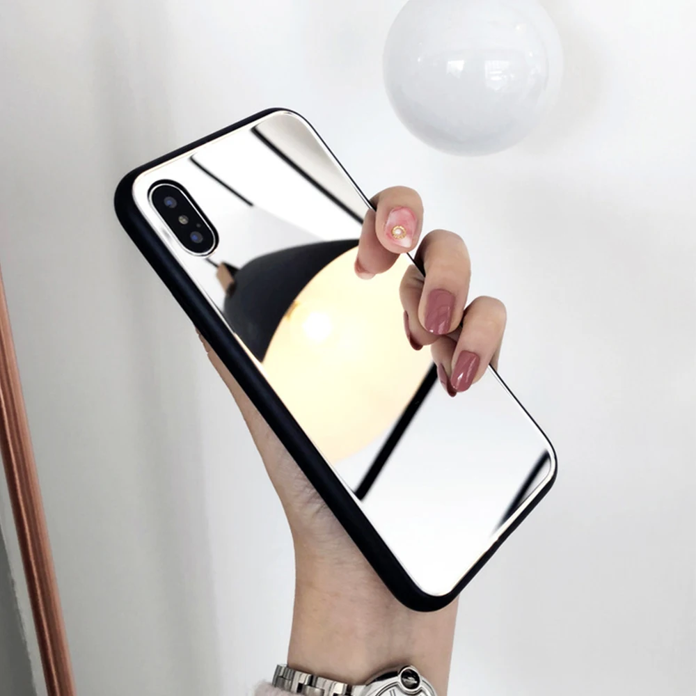 Зеркальные чехлы для iPhone 7 8 Plus XR XS X Max глянцевый чехол макияжа Xs 6s защитный