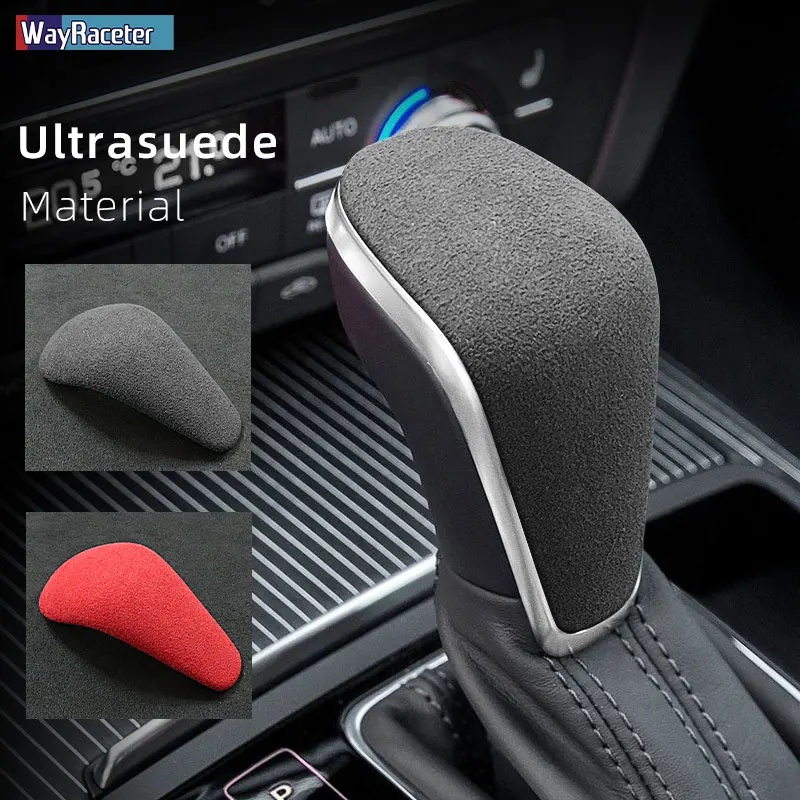 

Ultrasuede Top Suede Car Wrapping ABS Gear Shift Knob Sticker Cover For Audi A7 A6 S6 C7 2015 2016 2017 2018 Accessories