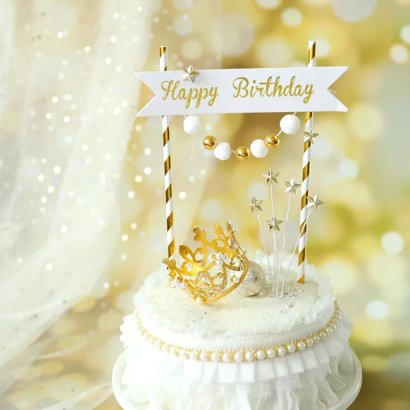 Cakelove Платиновый флаг в Королевском Стиле золотой шар звезда топпер для торта С