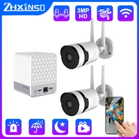 zhxinsd security camera system 8ch 3mp hd nvr kit cctv two way audio ai face detect outdoor video surveillance ip camera set