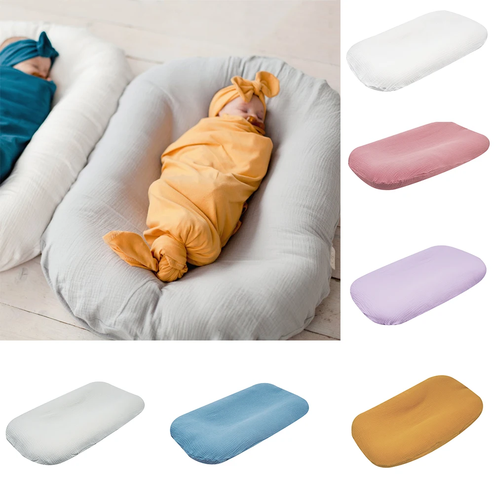 

Baby Bed Sheet Baby Recliner Cover Detachable Cradle Bed Simple Color Simple Breathable Cotton Bed Linen Baby Bedding 74*45CM