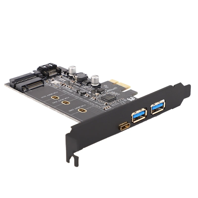 OPQ-двойной USB3.0 &amp Тип-C M.2 Адаптерная плата PCIe M2 SSD SATA B Ключ к PCI-E конвертер