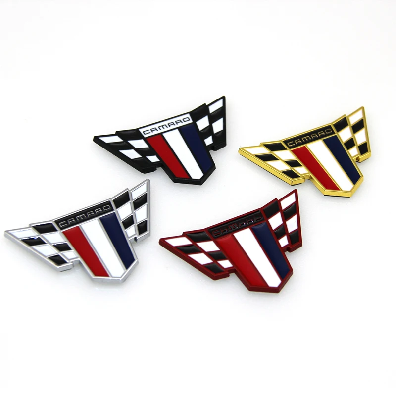 1x 3D хромированные наклейки для крыльев Camaro флаг левого и правого крыла Chevy RS SS ZL1