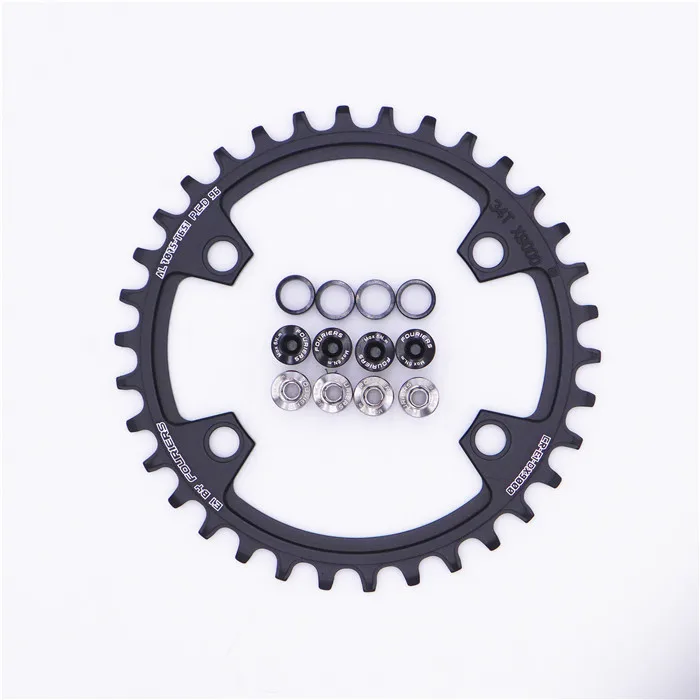 black 34t FOURIERS MTB горный велосипед один узкий широкий 11 скоростей велосипед цепное кольцо для M7000/M8000 - Цвет: black 34t