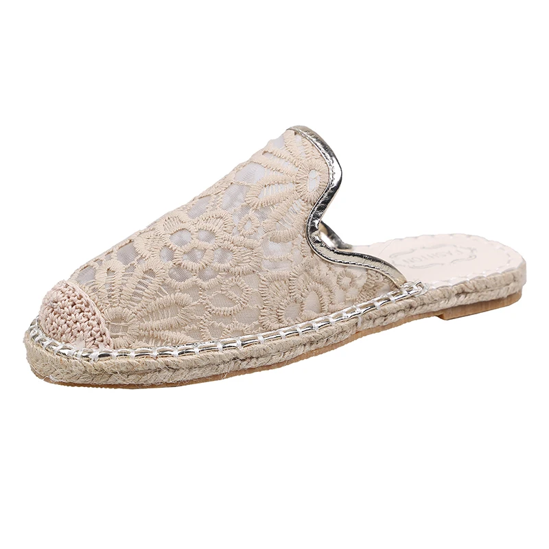 

2021 New Slippers Flower Comfortable Ladies Womens Casual Espadrilles Shoes Breathable Flax Hemp Canvas for Girls Lovely