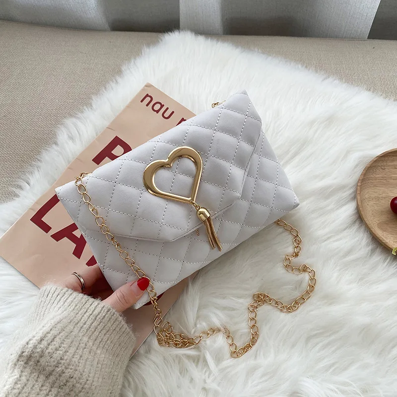 

Brand Small Shoulder Bag for Women Messenger Bags Ladies Retro PU Leather Handbag Purse Heart Pendant Female Crossbody Bag