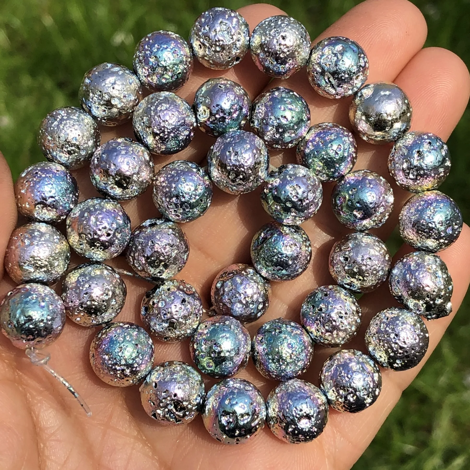 Синий многоцветный рок вулканического Натурального Гематита камня Рассыпчатая