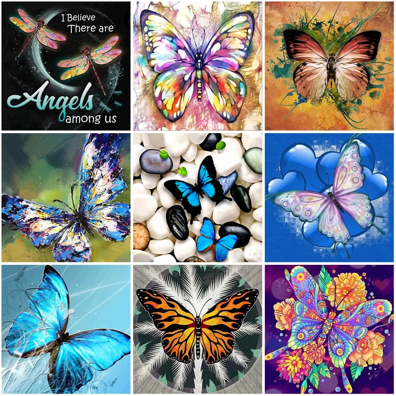 

Алмазные картины 5D "сделай сам", бабочка, цветок, алмазная вышивка, полное круглое квадратное сверло, искусство стен