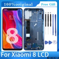 6 21 original display for xiaomi mi 8 lcd display touch screen digitizer assembly with frame for xiaomi mi8 repair parts