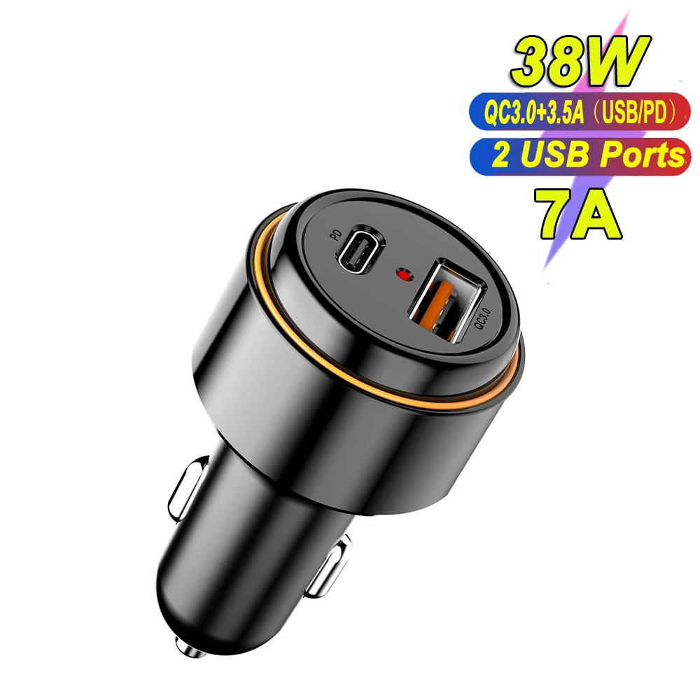 

PD 20W and QC3.0 18W Type C Phone Charger Car Charger Quick Charge 4.0 3.0 Fast Charging For iPhone 13 12 XS X XR 8 7 Xiaomi