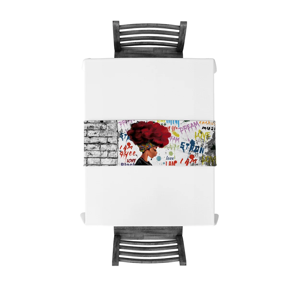 Настольная дорожка для женщин в африканском стиле с изображением граффити стены