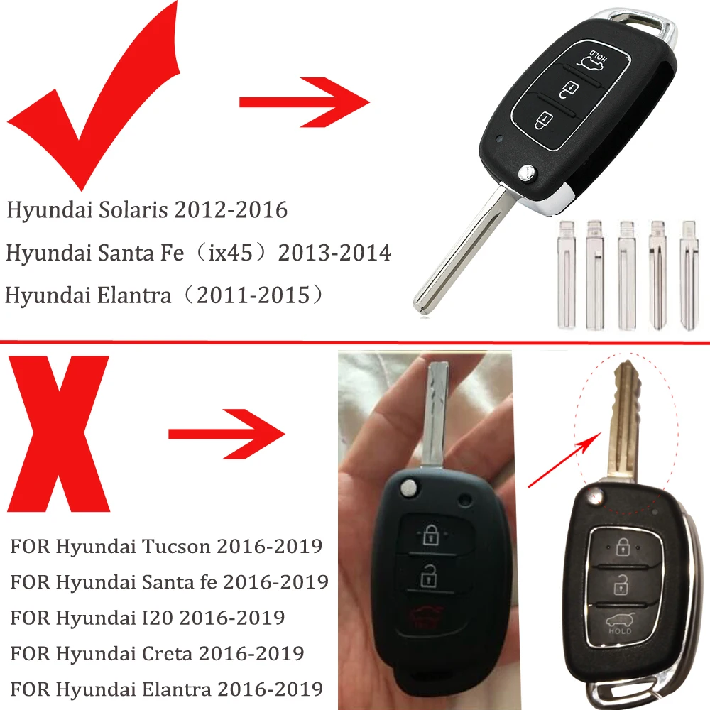 Чехол для ключей автомобиля для hyundai i20(2012-) i40(2012-) Santa Fe(ix45) 2013- флип-пульт дистанционного ключа Чехол Набор 3 кнопки
