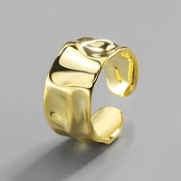 fashion geometric irregular bump ring simple gold and silver color irregular men and women adjustable opening ring jewelry gift