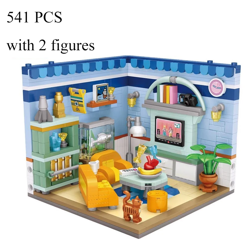 Конструктор сделай сам для дома мини кубики спальни кухни ванной модель фигурки