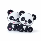 10 шт., силиконовые бусины-грызунки в виде панды