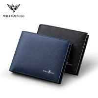 williampolo 100 cowhide leather men wallet brand luxury leather wallets male wallet man bifold wallet small mini pruses