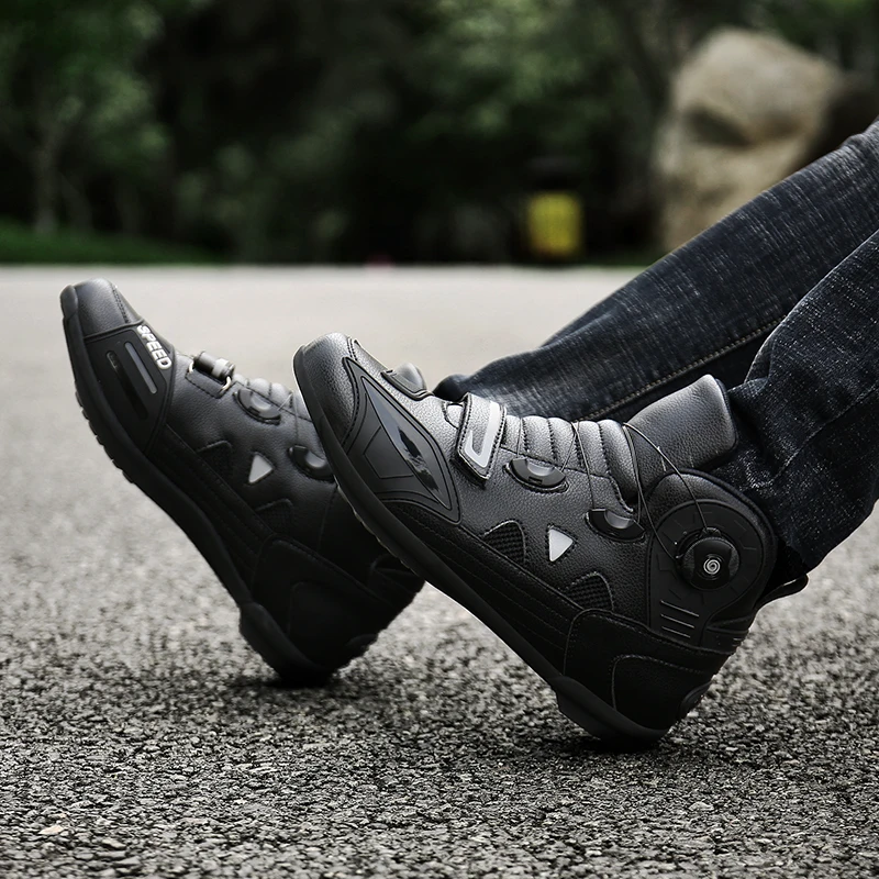 Нескользящие мотоциклетные ботинки с быстрой регулировкой мужские и женские