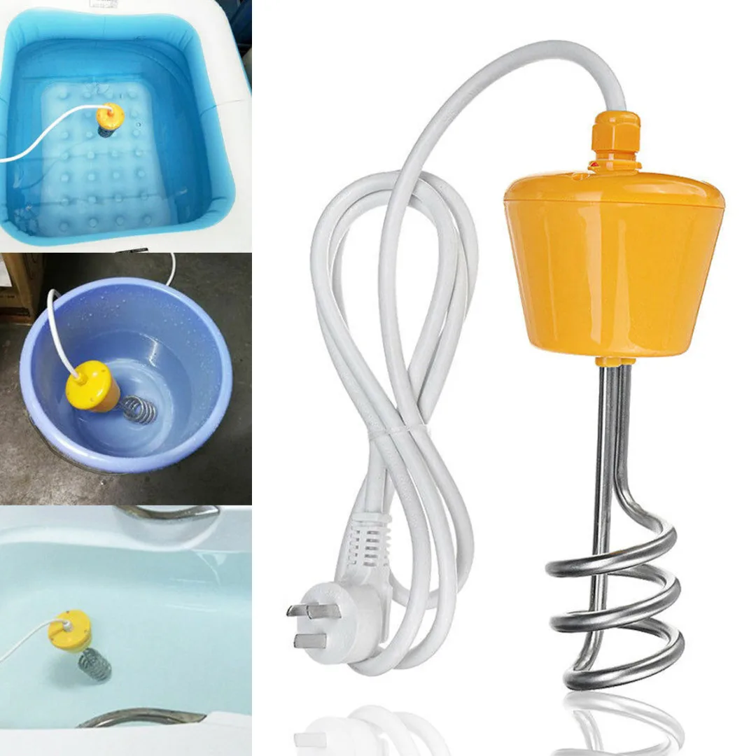 

2m 2000W Portable Suspension Immersion Water Heater Element Boiler for Inflatable Pool Tub Camping Travel Electric Water Heater