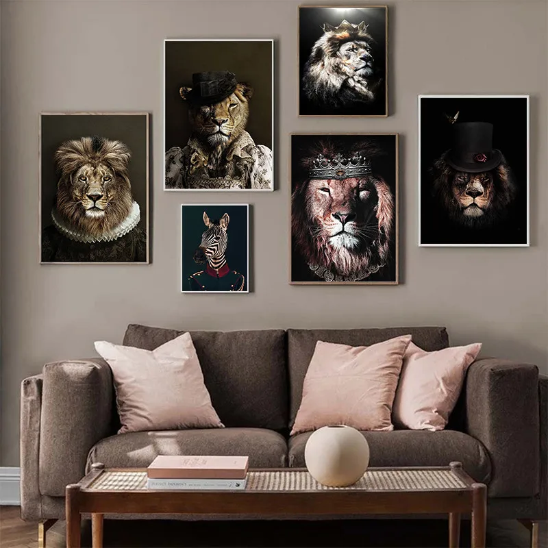 

Canvas Painting for living room HD Tiger Zebra Leopard Lion Poster moderne wall art decorativas abstracto Animals print picture