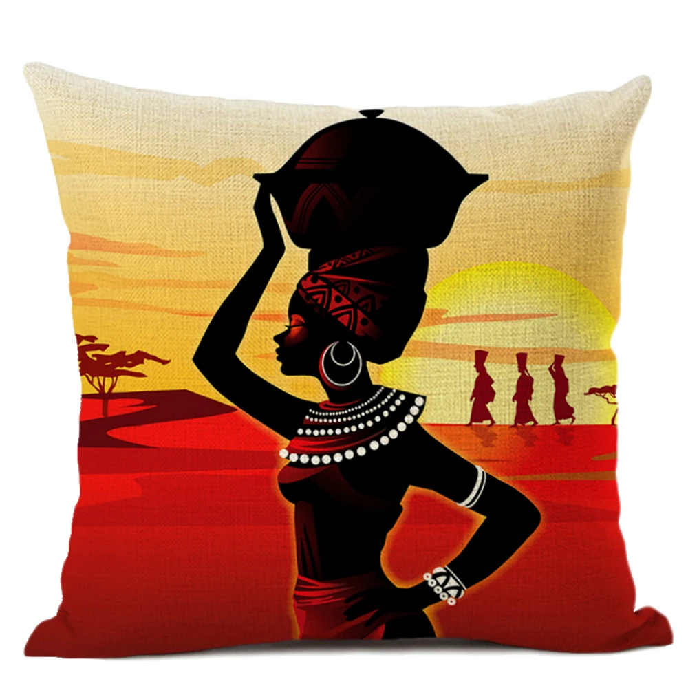 Абстрактная африканская картина маслом Африканский стиль жизни диван