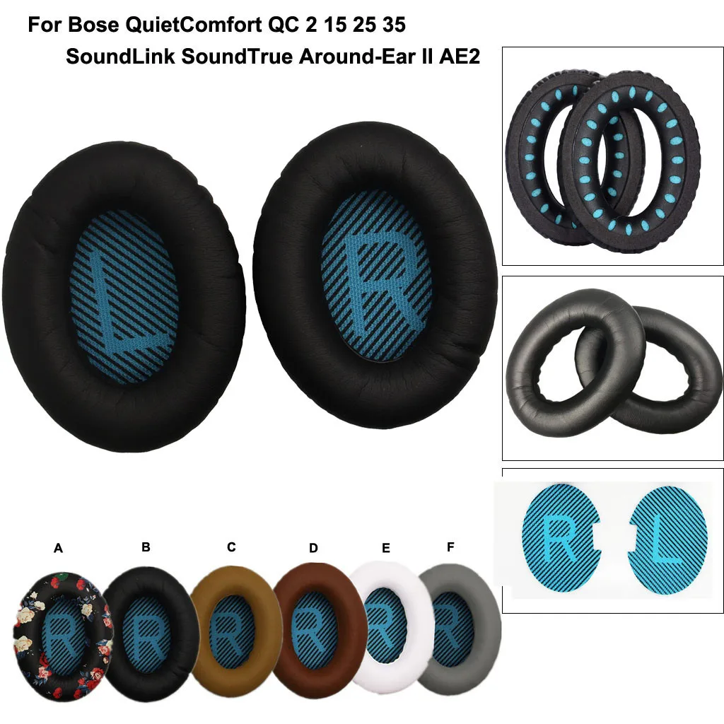 

1Pair QuietComfort Ear Pad Replacement For BOSE QC2 QC15 QC25 QC35 AE 2 2i 2w Headphone Accessories