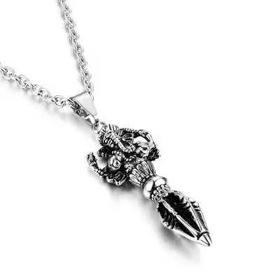 Мужское ожерелье из титановой стали с перекрестной границей | Украшения и