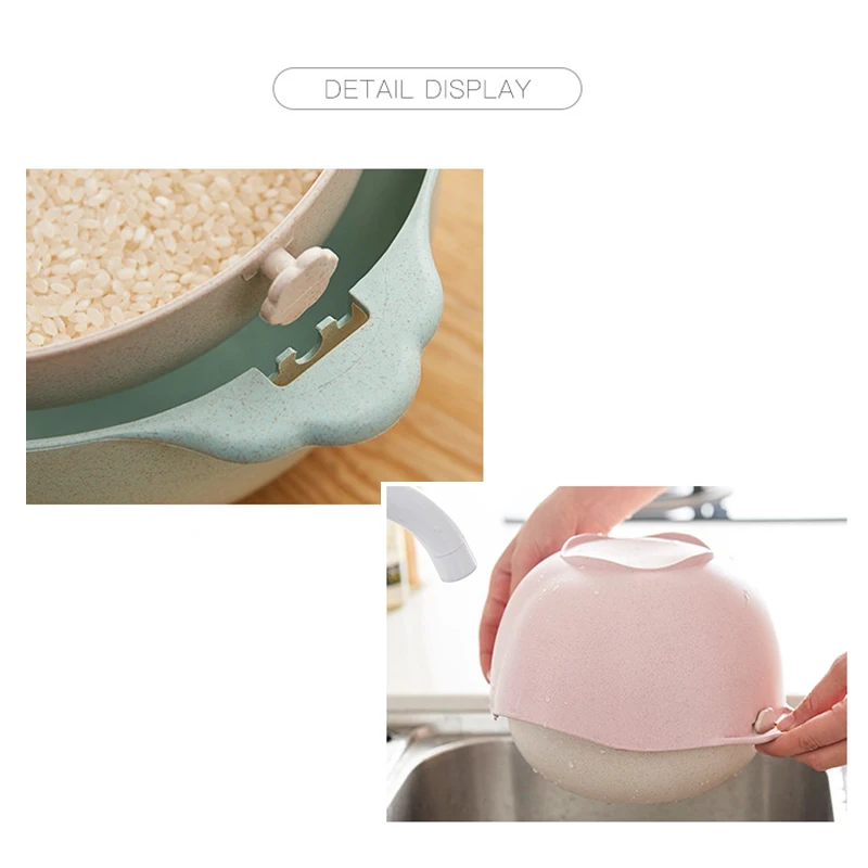 Двухслойная реверсивная кухонная фруктовая чаша ситечко пластиковая для риса