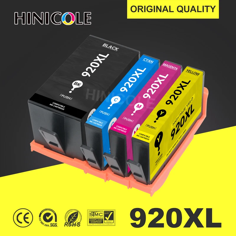 

HINICOLE Full Ink Cartridge for HP920 for HP 920 XL Inkjet Officejet 6000 6500 6500A 7000 7500 Printer Ink Cartridges
