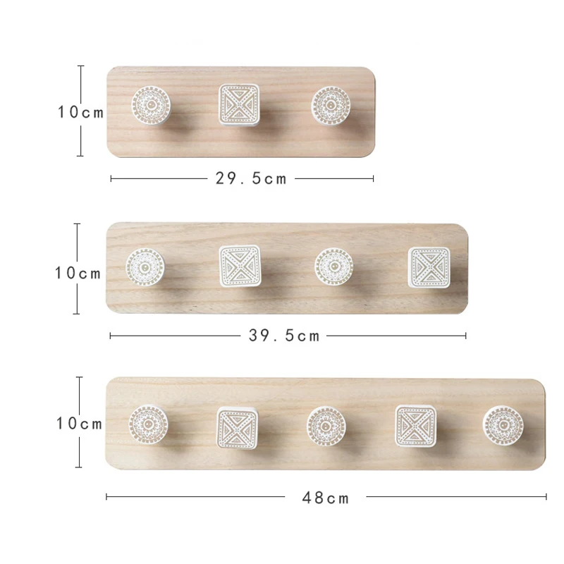 Деревянный настенный крючок для одежды ключей геометрический органайзер