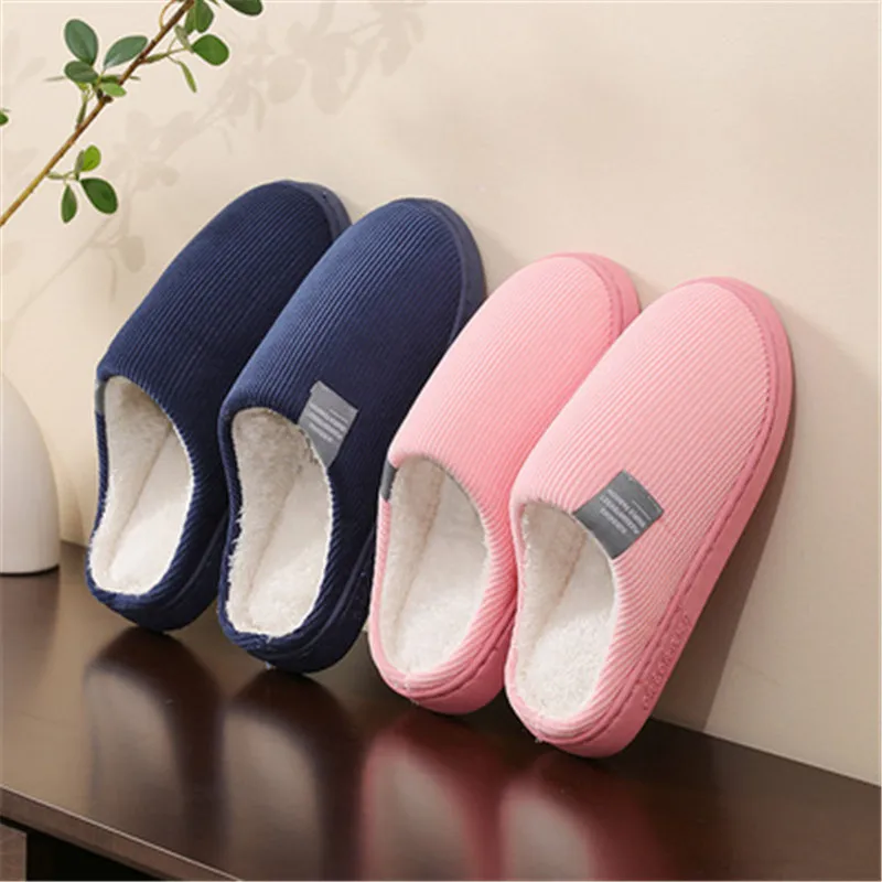 

New Winter Warm Home Slippers Memory Foam Female Flat Indoor Mute Women Shoes Skin-Friendly Cute Comfortable Plush Couples