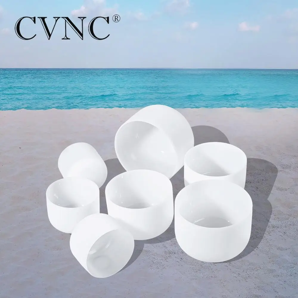 CVNC 7 &quot 13&quot чакра настроенный Набор из шт матовые кварцевые хрустальные поющие