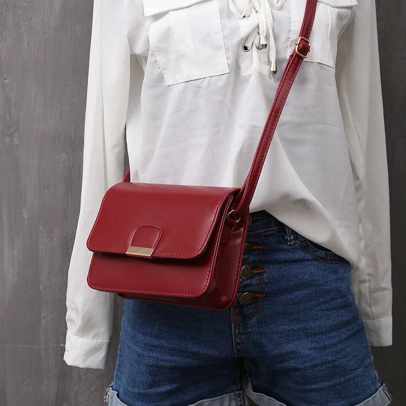 

Women's Fashion Leather Simple Solid Handbag Small Shoulder Bags Crossbody Bags for Girls Messenger Bags mochila