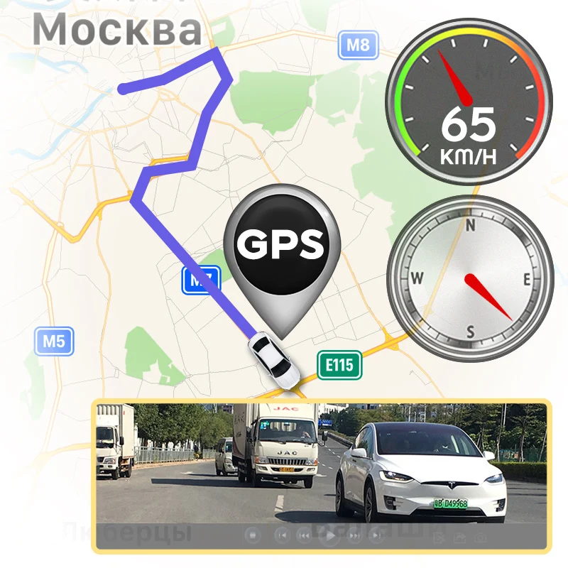 Портативный автомобильный DVR Камера 1080P HD Ночное видение Dash Cam WI FI gps координаты 24