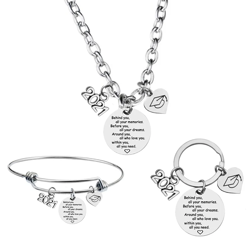 

2021 выпускник брелок круглые кулоны и подвески Ожерелье Браслет Брелок Выпускной подарок