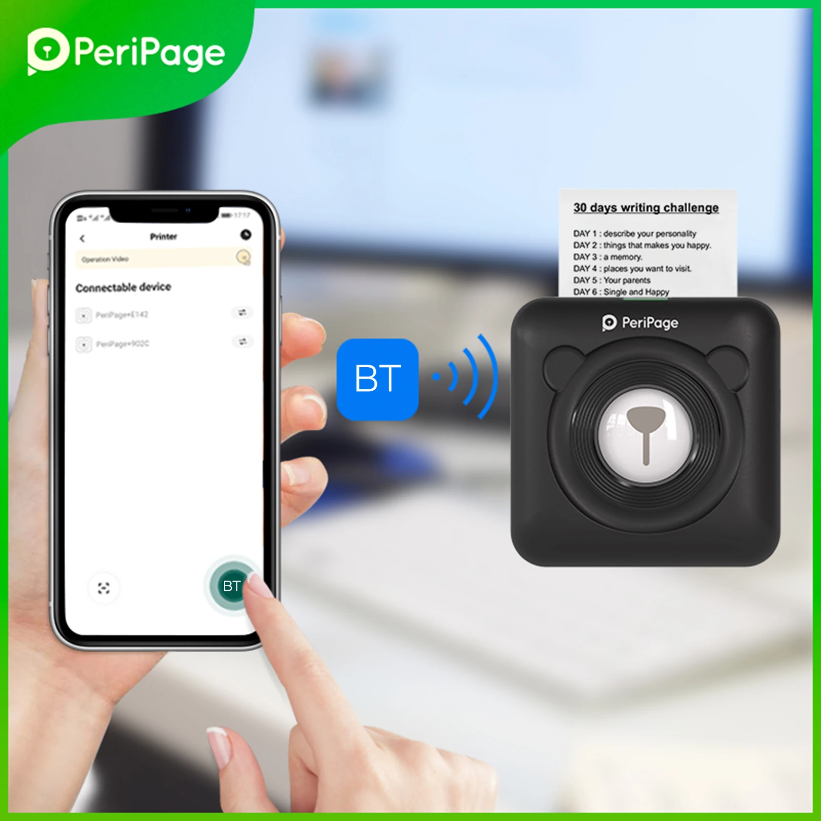 Peripage A6 304DPI мини фото BT принтер карманная фотография Φ с 13 рулонами бумаги для