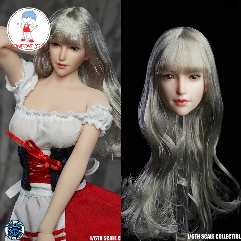 

1/6 масштаб, голова азиатской девочки, лепка, бледная кожа, красивая голова, резьба, модель для 12 дюймов, Женская фигурка Phicen