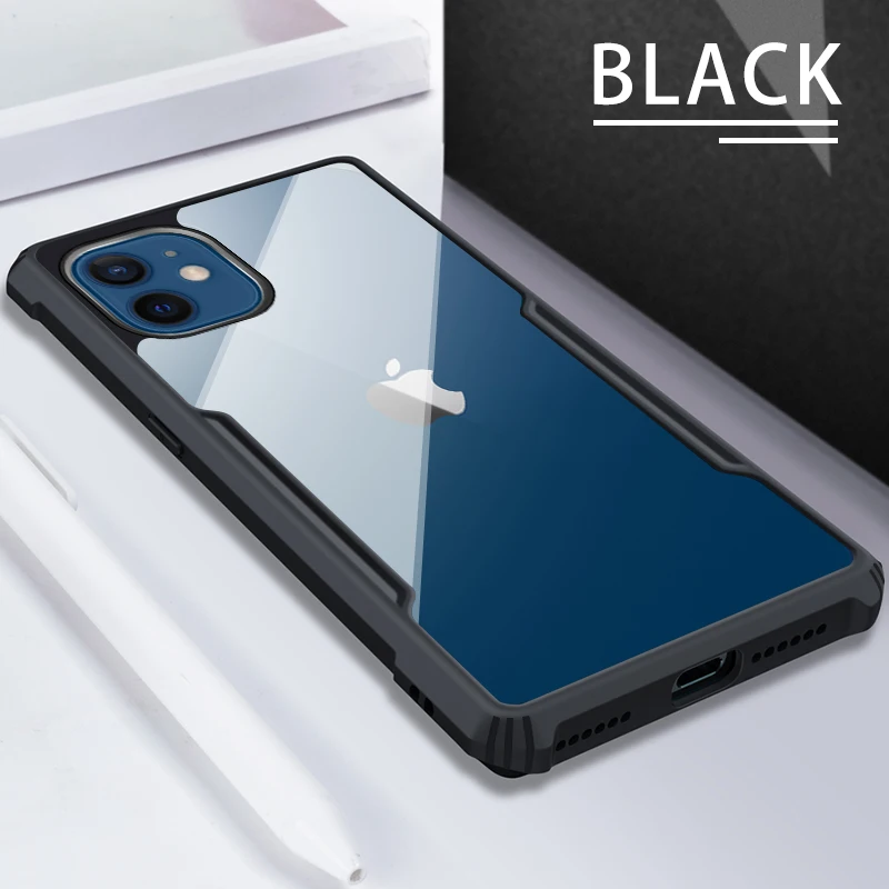 

Rzants For iPhone 12 mini 12 12 Pro 12 Pro Max Hard Soft Casing Blade Soft Case Blade] Phone Casing Back Clear Hard Cover