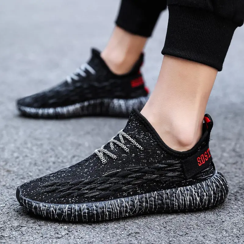 Мужские дышащие кроссовки мужские летние спортивная обувь черные спортивные