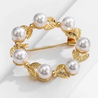 pearl brooch anti glare camellia pearl leaf corsage couple accessories
