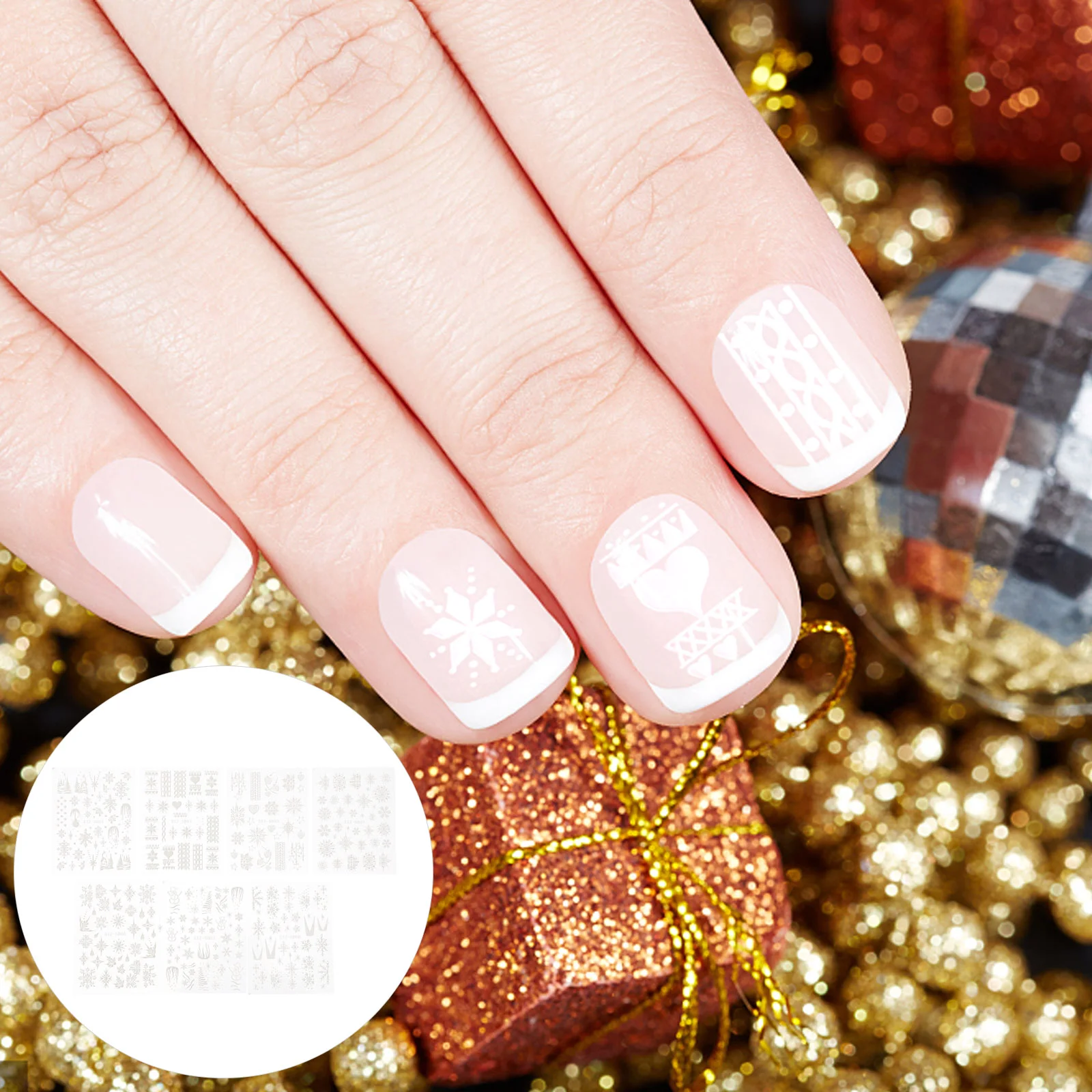 

7 Sheets Nail Art Decoration Christmas Nail Art Stickers Nail Ornament for DIY