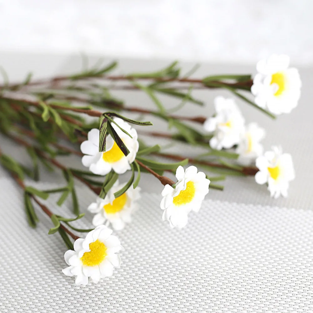 8 головок Искусственные цветы из шелка с имитацией листьев Дейзи Платья