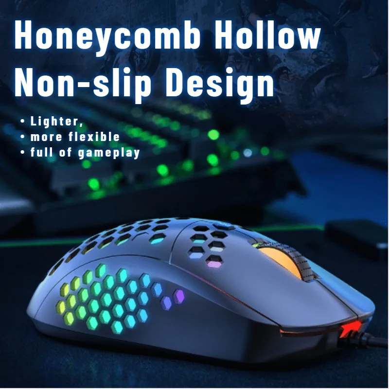 onikuma cw903 wired gaming mouse optical usb e sports game mice 6 led breathing light rgb colors for laptop pc game free global shipping