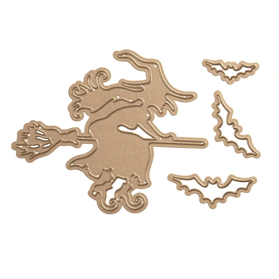 MT Craft Хэллоуин волшебная метла ведьма металлические Вырубные штампы высечка