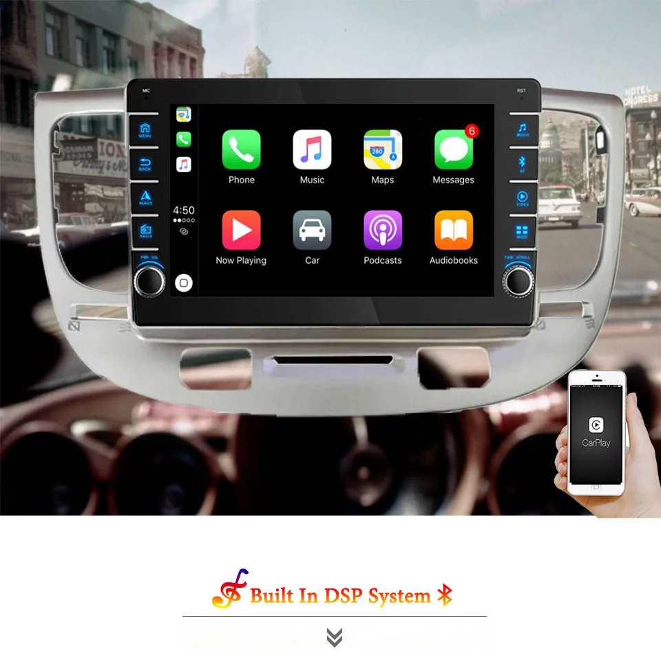 Автомагнитола на Android 10 для Kia RIO 2 RIO2 2005 2006 2007 2008 2009 2010 2011 Carplay мультимедийный плеер