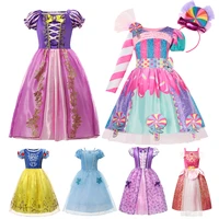 girls rapunzel princess dress up children dresses summer snow white cosplay customes sleeping beauty aurora frocks for kids