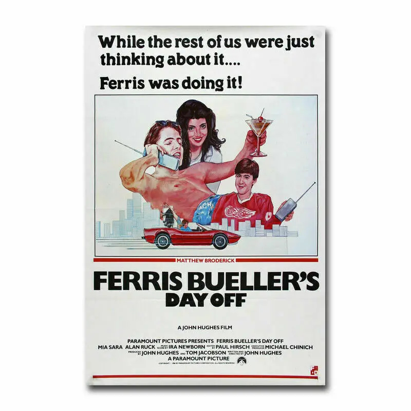 Светлый Шелковый плакат с надписью Ferris Buellers Day Off настенный стикер по фильму
