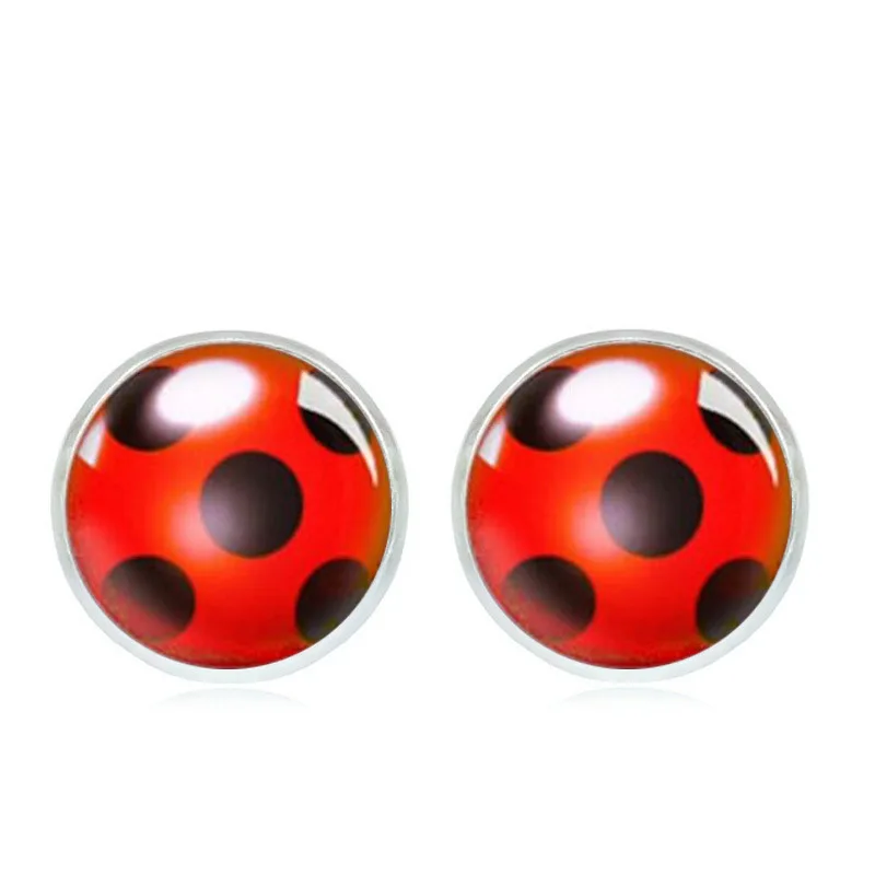 

Miraculous Ladybug Time gem studs fashion earrings earring set Animal Metal Women Classic Zinc Alloy