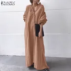 Женское платье-рубашка с длинным рукавом, из хлопка и льна