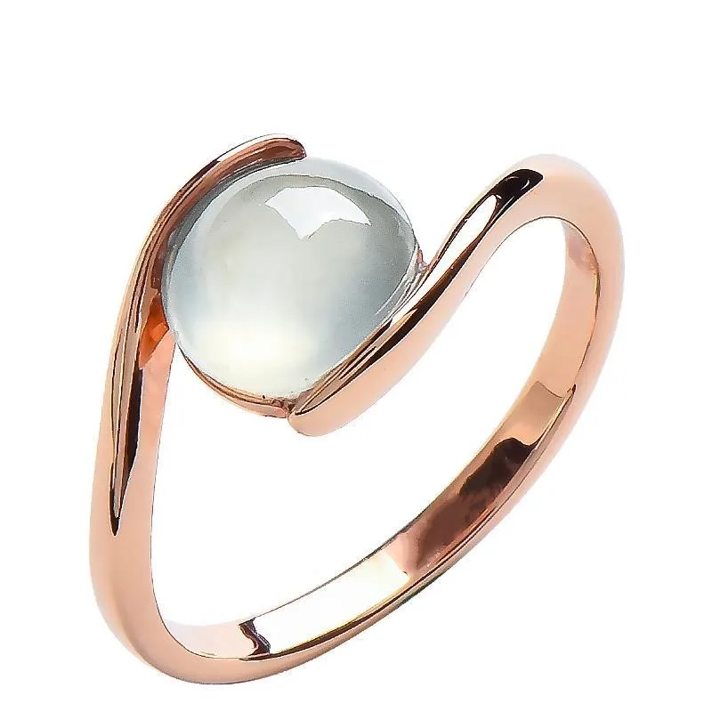 

Jade Cute S925 Pure Silver Embeded Jade Myanmar Ice-like Chalcedony Ring Women's Jade Ring White Ice Egg Surface Open Ring