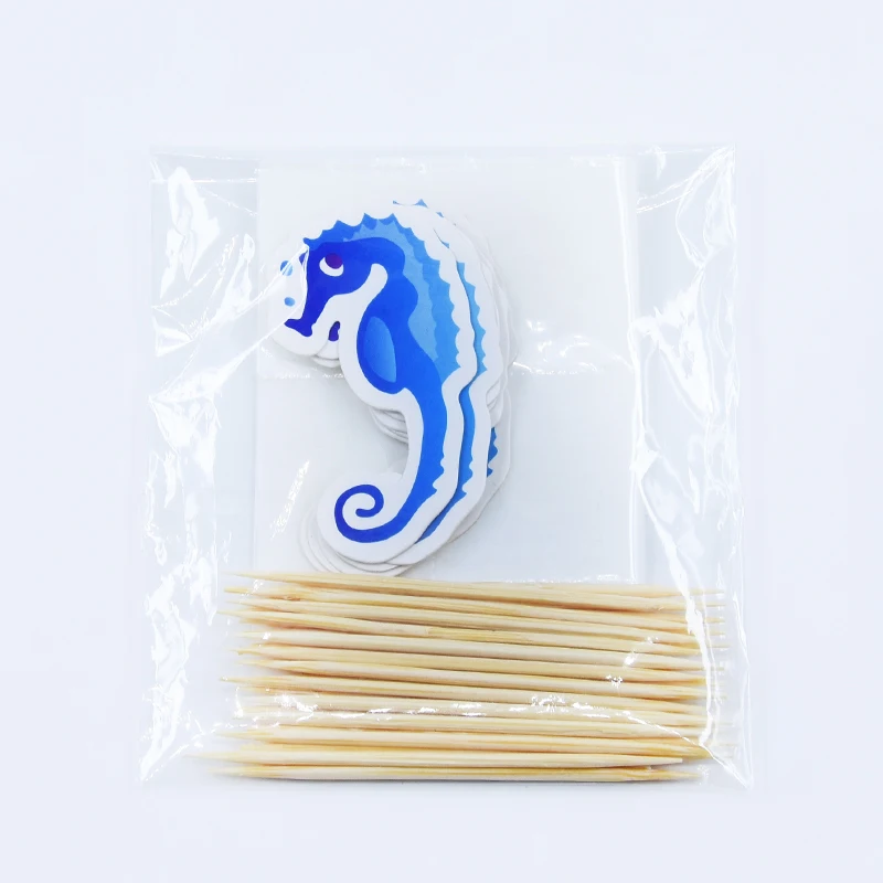 sea horse 24 шт./компл. Единорог вечерние кекс фигурки жениха и невесты; для счастливых День рождения Baby Shower Детская вечеринка Декор детские товары для украшения торта - Цвет: sea horse
